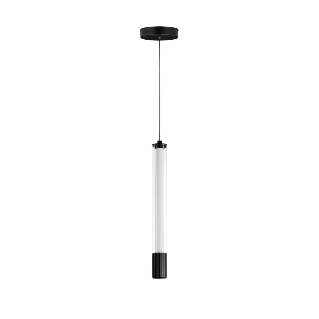 Cortex 14" LED Pendant by ET2 Lighting in Black, front view