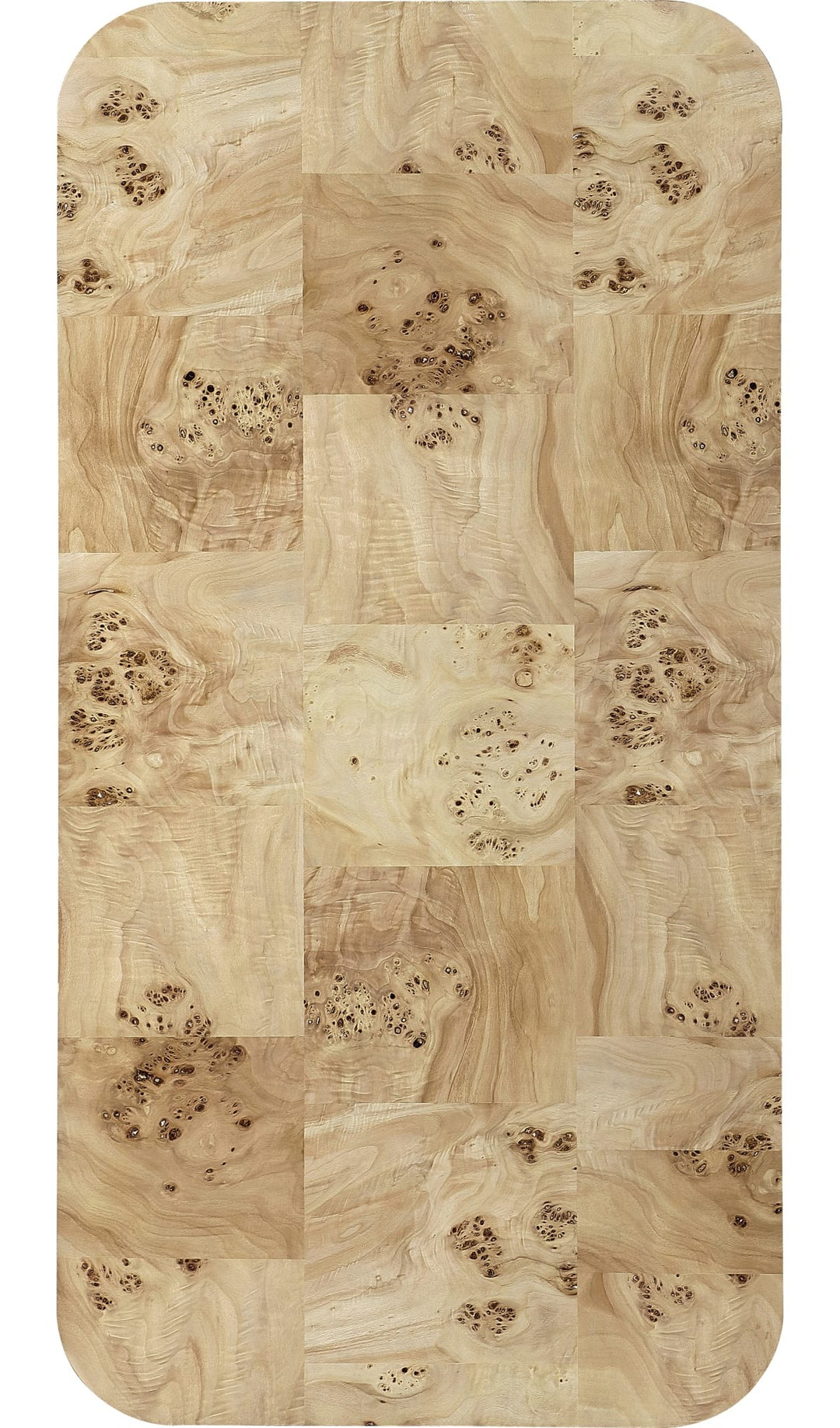 Cosmo Mappa Burl Coffee Table in Amber Kiss — product view on a white background