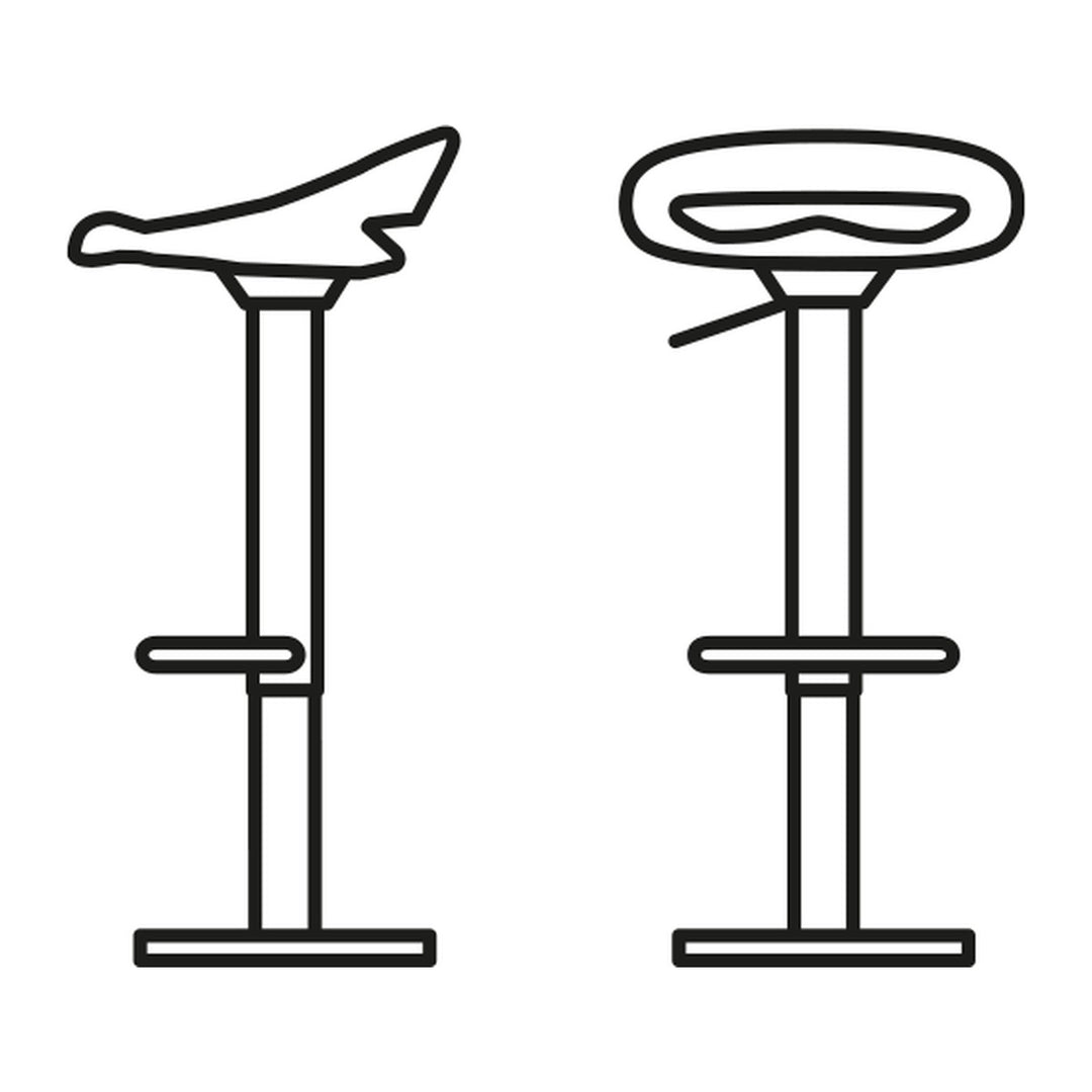 Cosmopolitan Adjustable Stool by Connubia line drawing