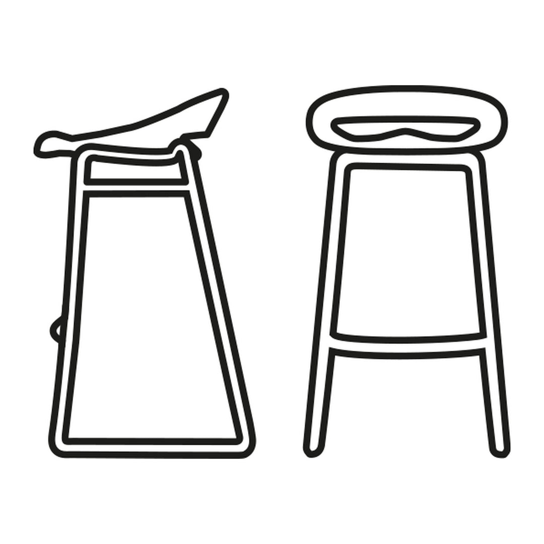 Cosmopolitan Metal Counter Stool by Connubia line drawing