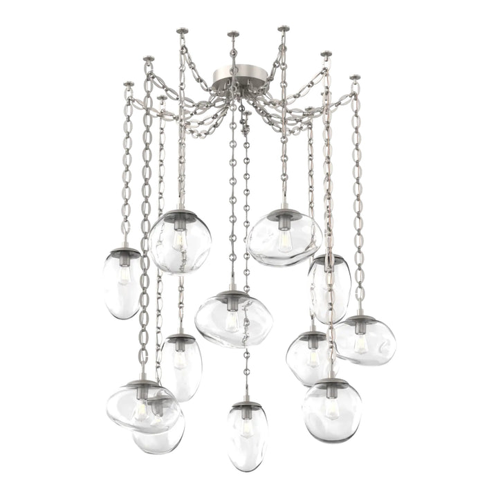 Cosmos Swag Chandelier by Hammerton Studio 12 Lights in Beige Silver with Clear glass on chain (E26)