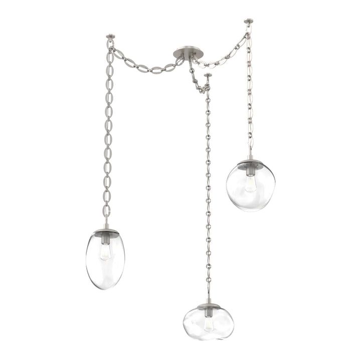 Cosmos Swag Chandelier by Hammerton Studio 3 Lights in Beige Silver with Clear glass on chain (E26)