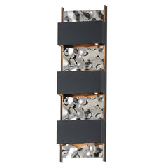 Coulee Large LED Outdoor Wall Sconce by ET2 Lighting in Black, front view