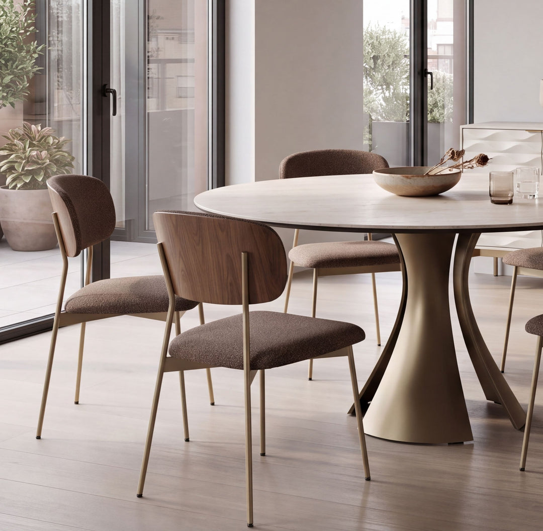 Cove 5020 Dining Side Chair in Walnut / Bronze / Latte lifestyle