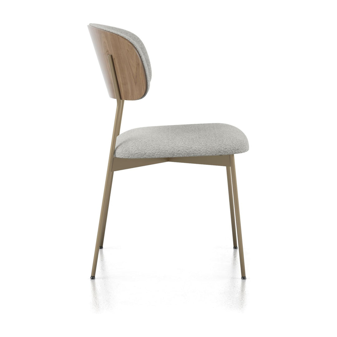Cove 5020 Dining Side Chair in Walnut / Bronze / Oatmeal side view