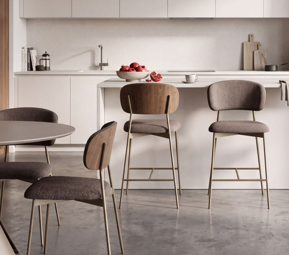 Cove 5021 Counter Stool in Walnut / Bronze / Latte lifestyle