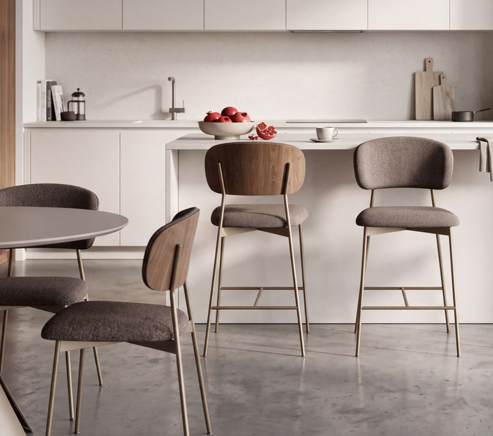 Cove 5021 Counter Stool in Walnut / Bronze / Latte lifestyle