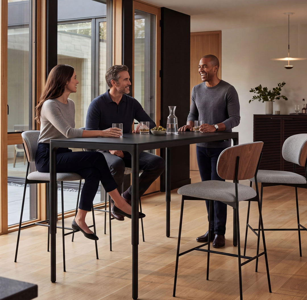 Cove 5022 Bar Stool in Walnut / Black / Oatmeal lifestyle