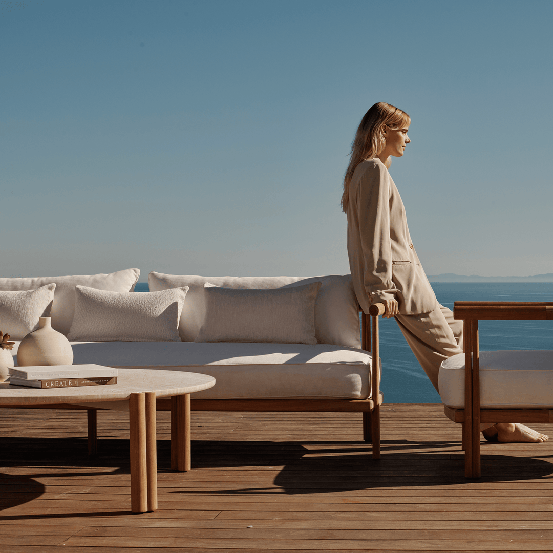 Cove Teak Round Coffee Table by Harbour lifestyle 1