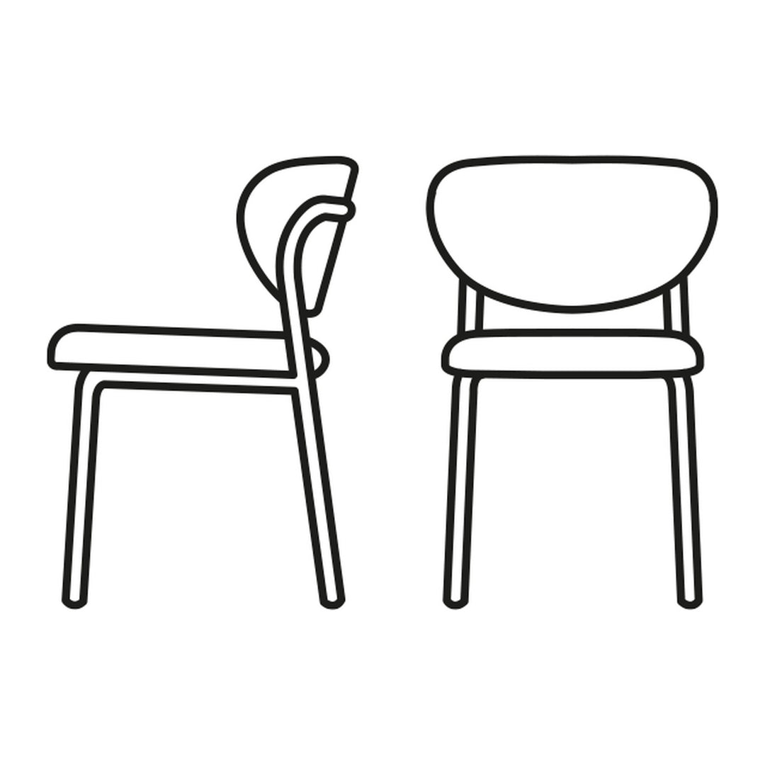 Cozy Dining Chair by Connubia line drawing