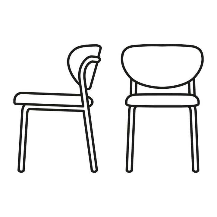Cozy Dining Chair by Connubia line drawing