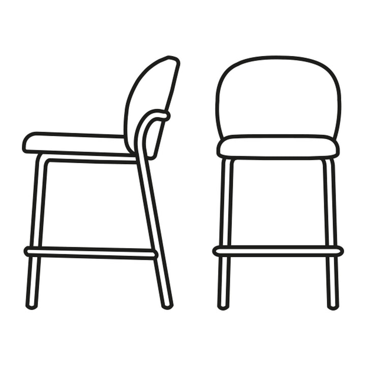 Cozy Mid Counter Stool by Connubia line drawing