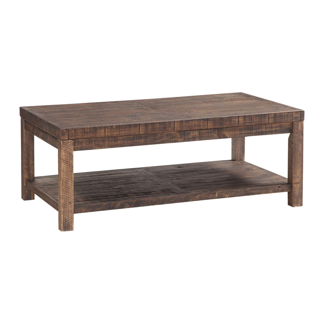 Craster Reclaimed Wood Rectangular Coffee Table by Modus in Smoky Taupe — product view on a white background
