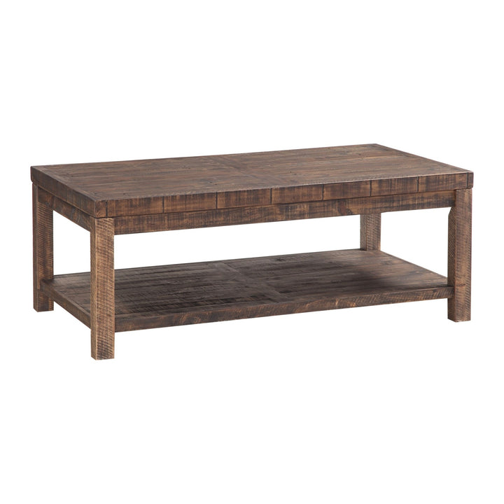 Craster Reclaimed Wood Rectangular Coffee Table by Modus in Smoky Taupe — product view on a white background