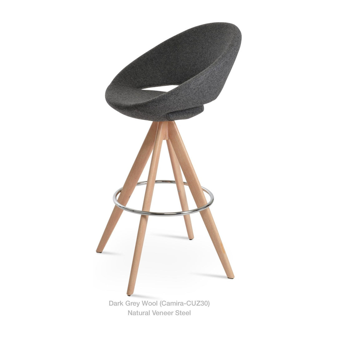 Crescent Pyramid MW Swivel Stool