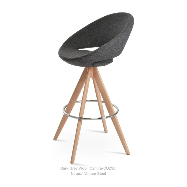 Crescent Pyramid MW Swivel Stool