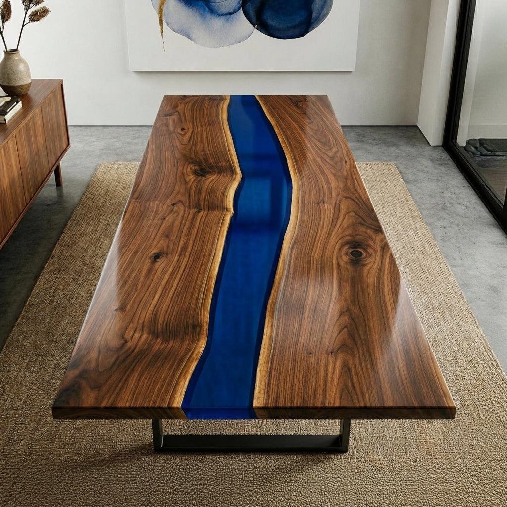 Modern Blue River Dining Table by Thomas Dawn