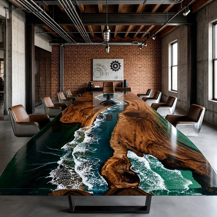 Ocean Coastline Conference Table by Thomas Dawn