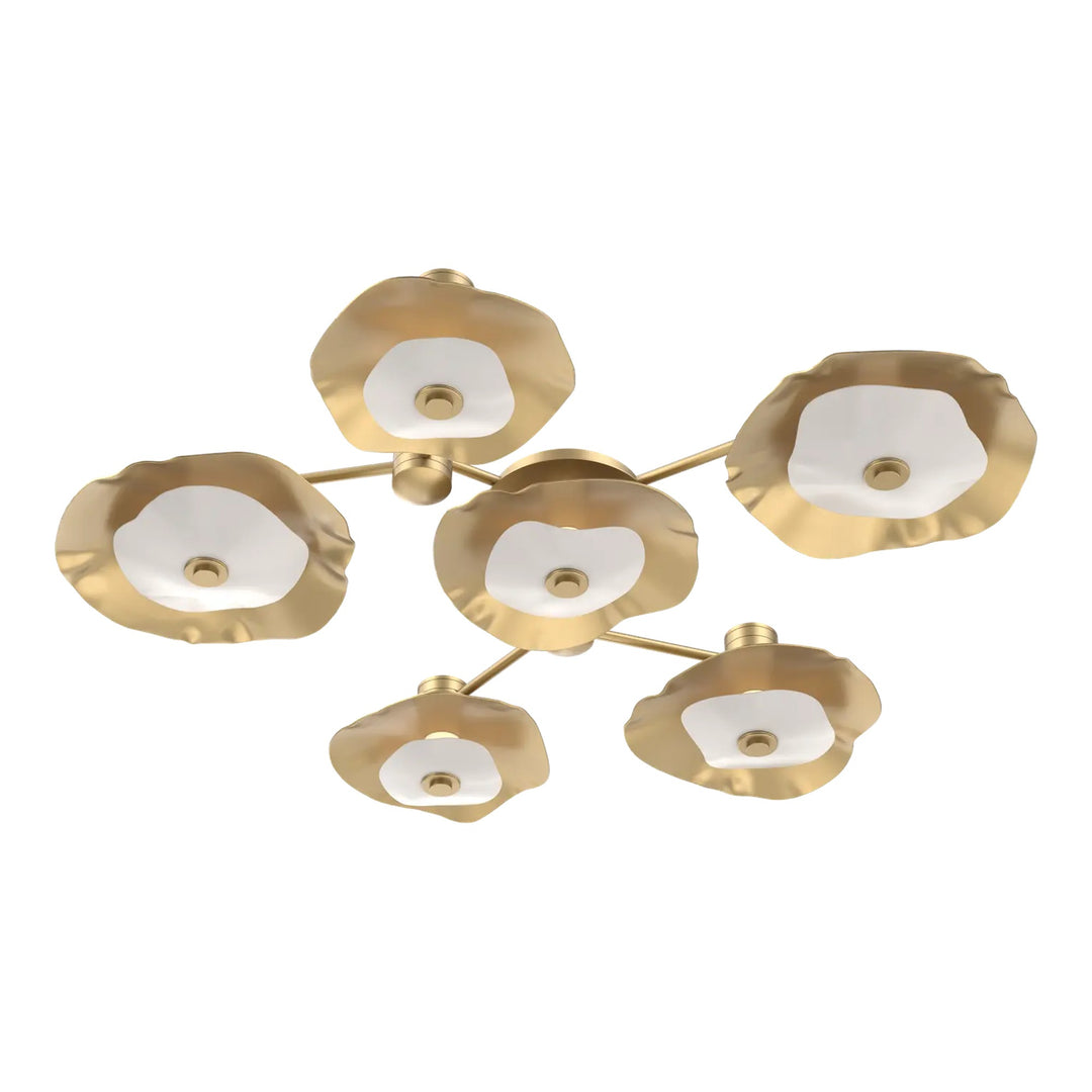 Cumulus Hub &amp; Spoke by Hammerton Studio – 6 Light Round in Gilded Brass