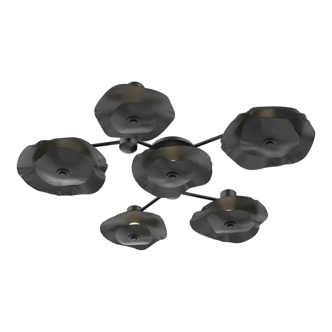 Cumulus Hub &amp; Spoke by Hammerton Studio – 6 Light Round in Matte Black with Matte Black accent