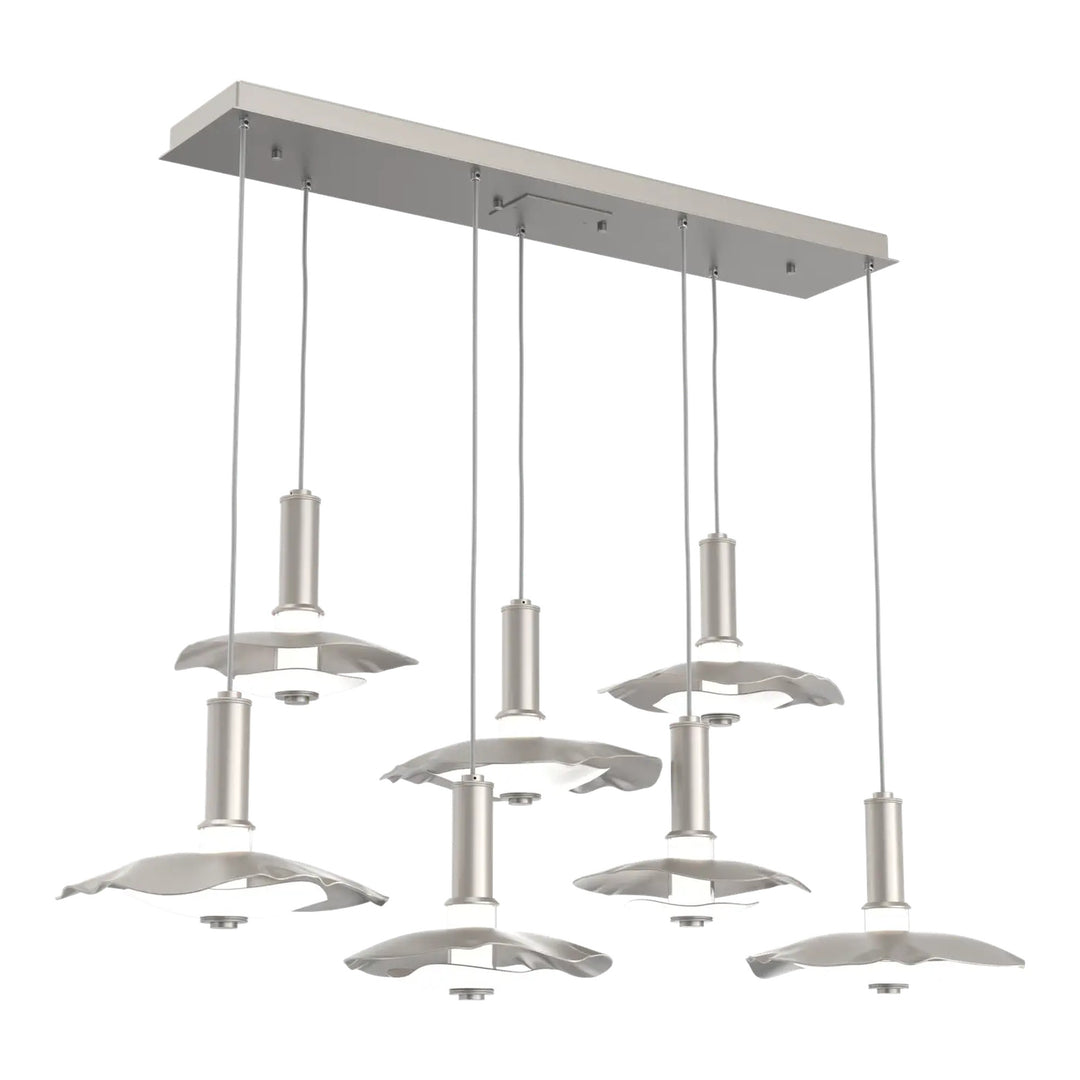 Cumulus Linear Pendant Chandelier by Hammerton Studio – 7 Lights in Beige Silver
