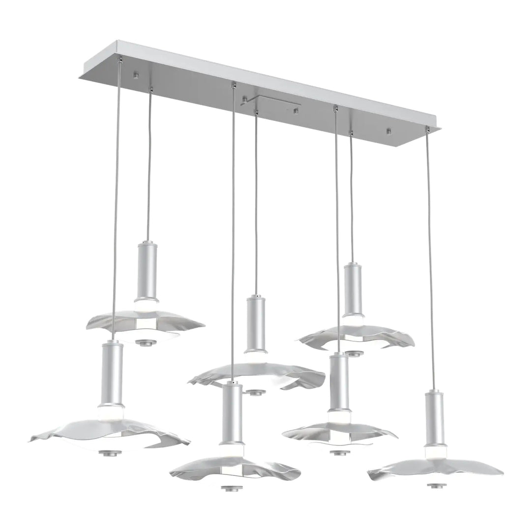 Cumulus Linear Pendant Chandelier by Hammerton Studio – 7 Lights in Classic Silver