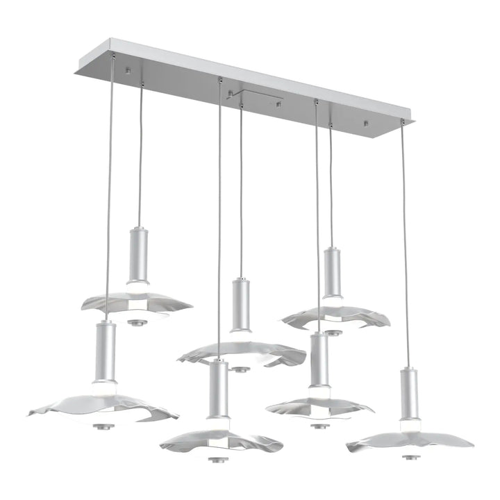 Cumulus Linear Pendant Chandelier by Hammerton Studio – 7 Lights in Classic Silver