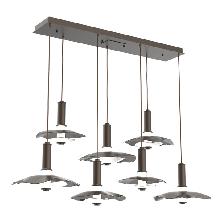 Cumulus Linear Pendant Chandelier by Hammerton Studio – 7 Lights in Flat Bronze