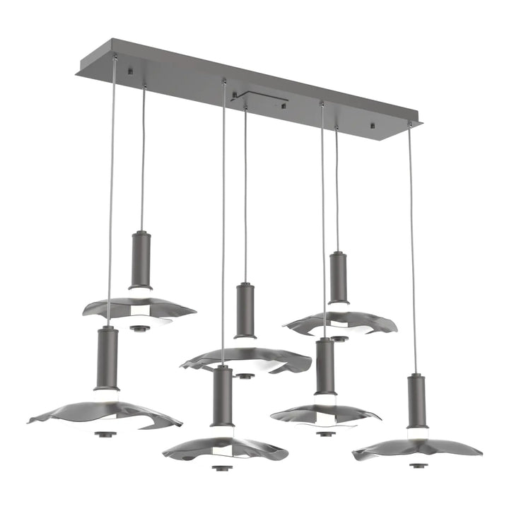 Cumulus Linear Pendant Chandelier by Hammerton Studio – 7 Lights in Graphite