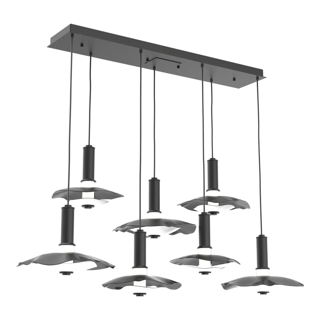 Cumulus Linear Pendant Chandelier by Hammerton Studio – 7 Lights in Matte Black
