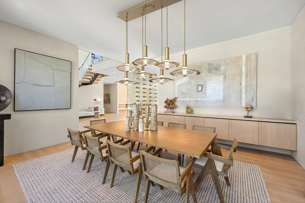 Cumulus Linear Pendant Chandelier by Hammerton Studio in a styled interior