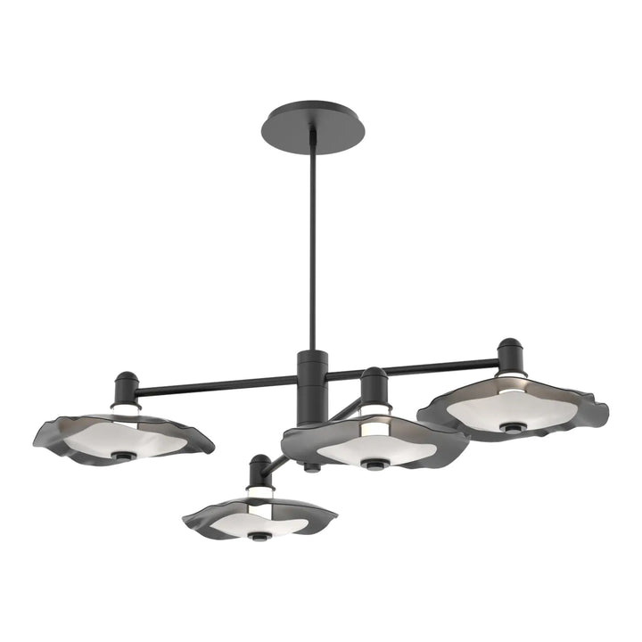 Cumulus Mobile Chandelier by Hammerton Studio – 4 Lights in Matte Black with Salt White accent