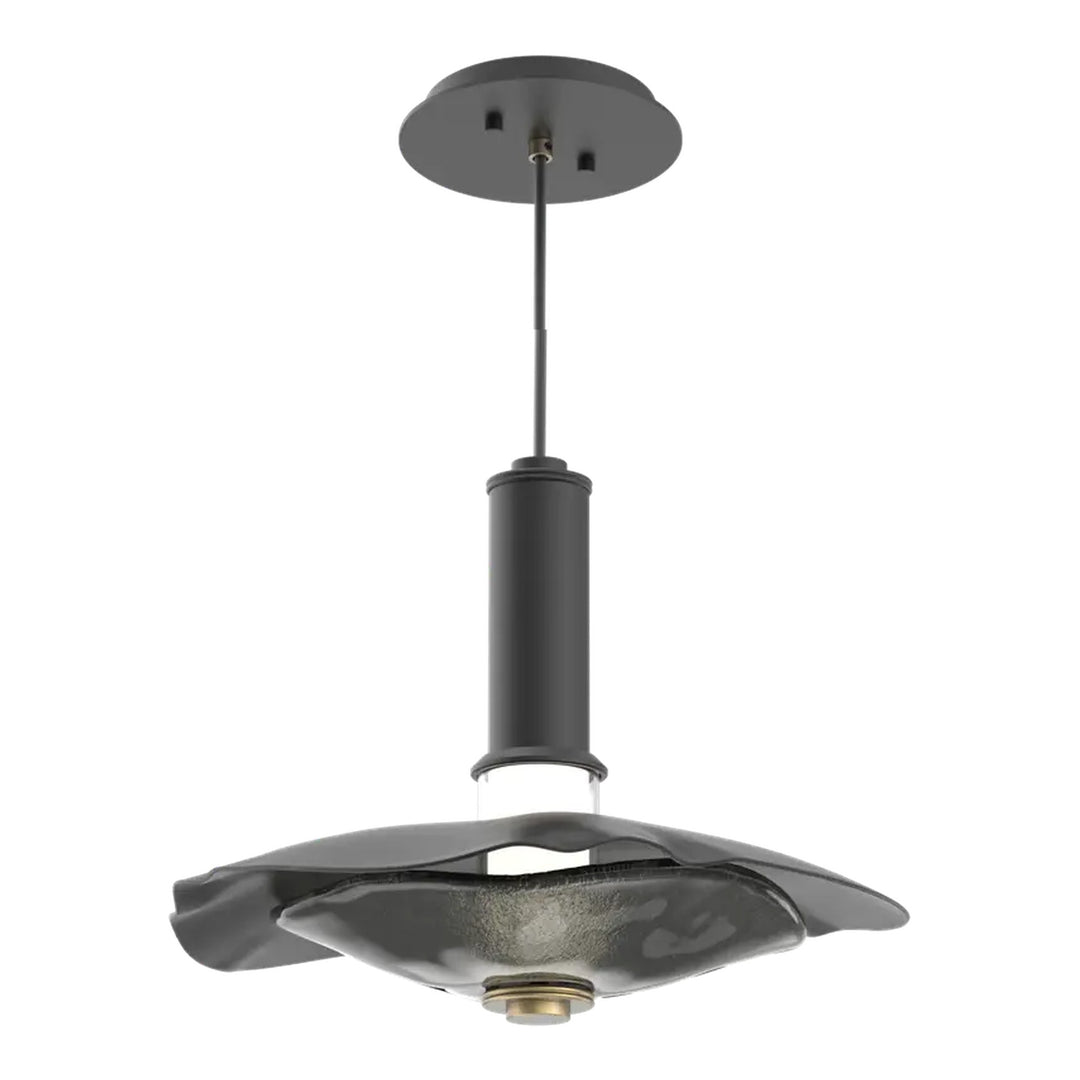 Cumulus Pendant by Hammerton Studio – Medium in Matte Black with Smoke Granite Glass accent