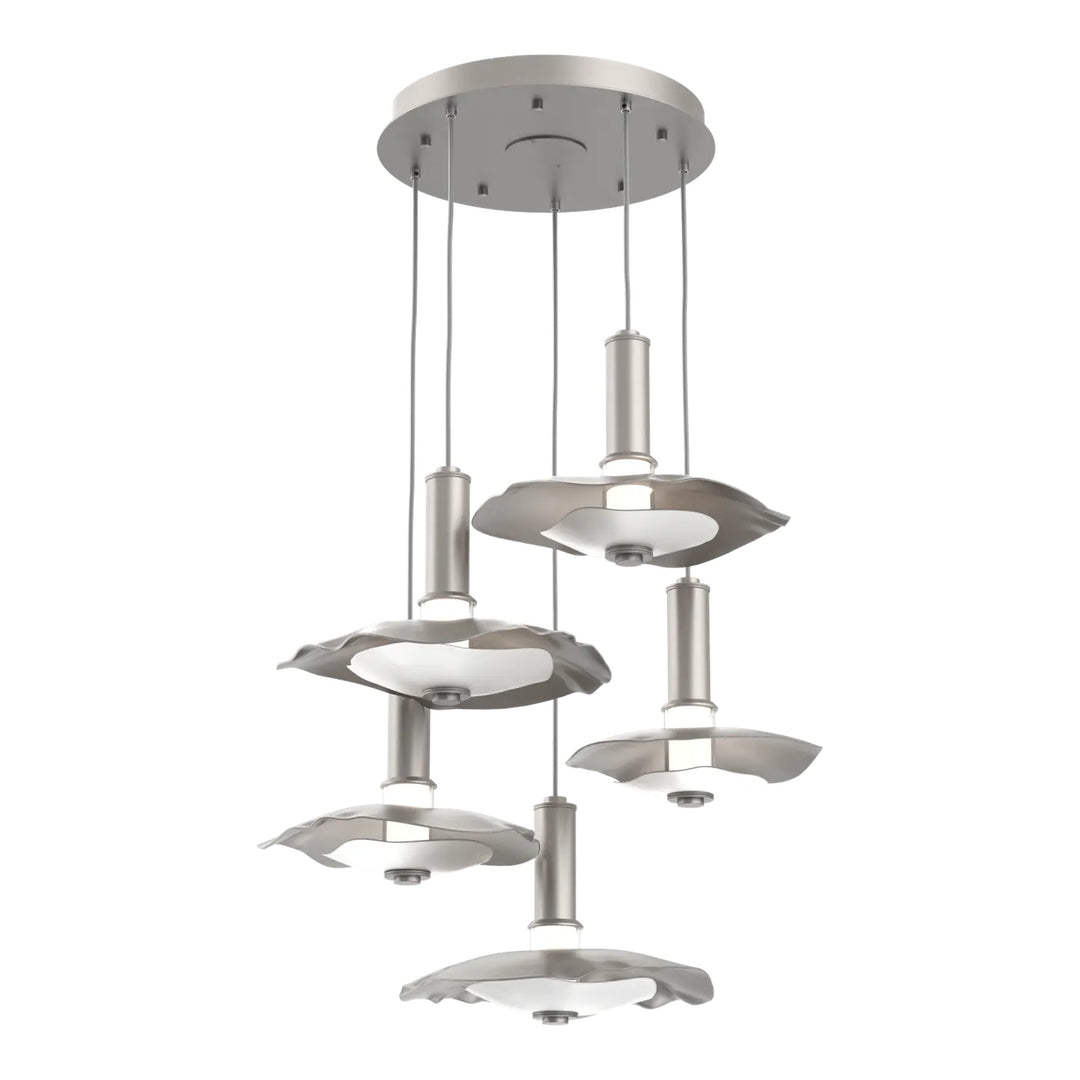 Cumulus Round Pendant Chandelier by Hammerton Studio – 5 Lights in Beige Silver