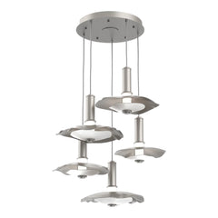 Cumulus Round Pendant Chandelier by Hammerton Studio – 5 Lights in Beige Silver