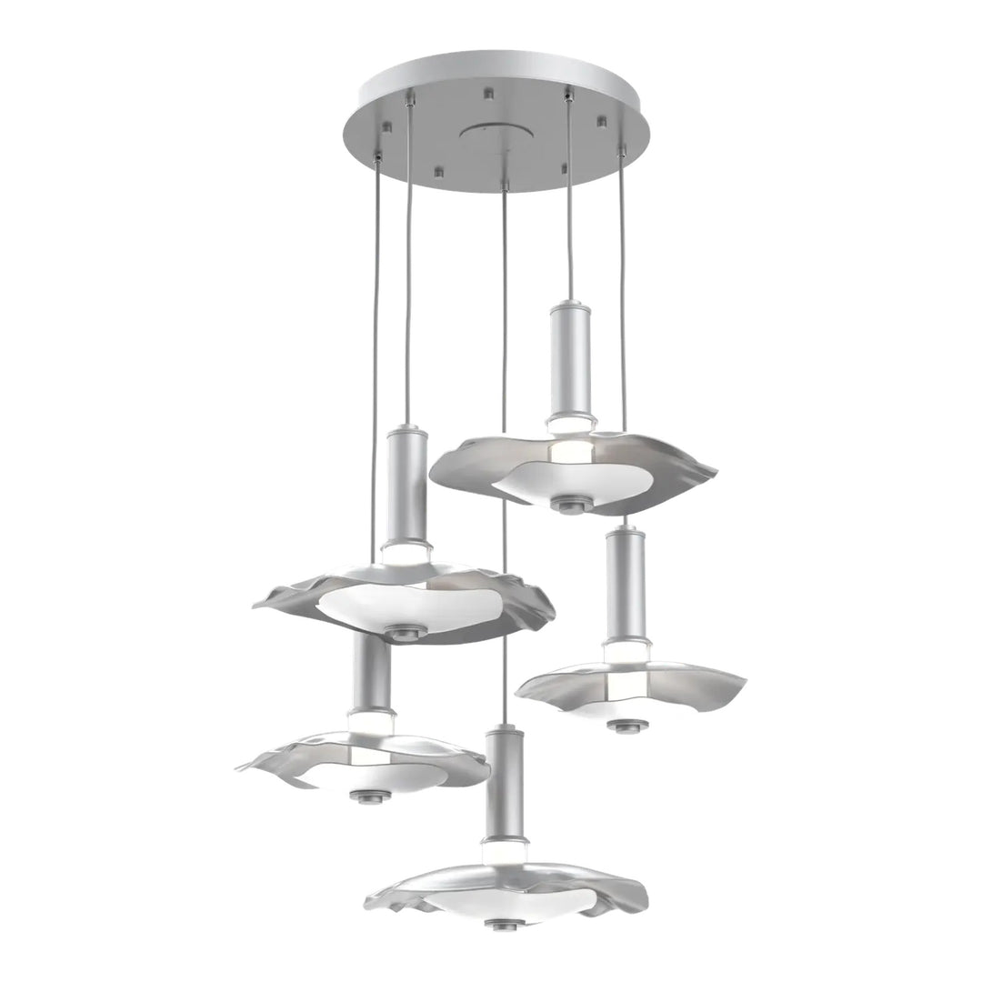 Cumulus Round Pendant Chandelier by Hammerton Studio – 5 Lights in Classic Silver