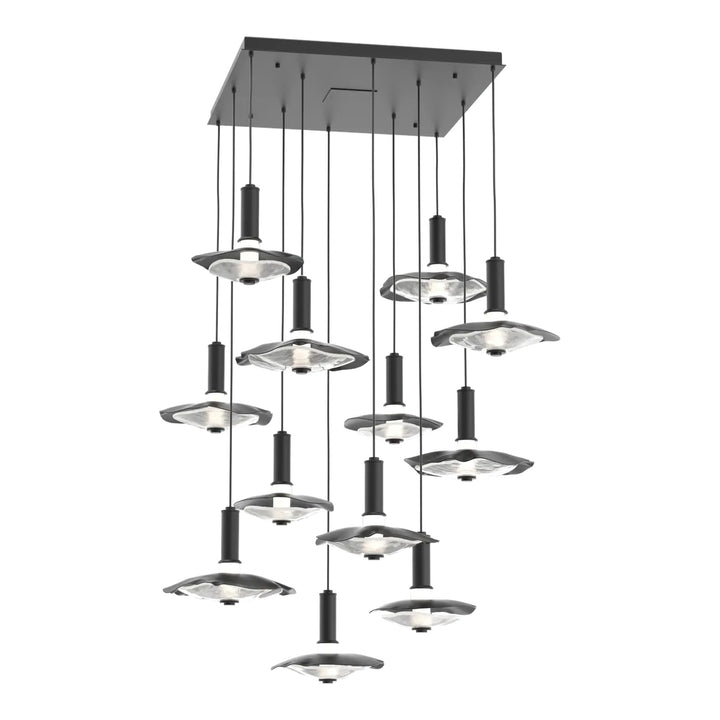 Cumulus Square Pendant Chandelier by Hammerton Studio – 12 Lights in Matte Black