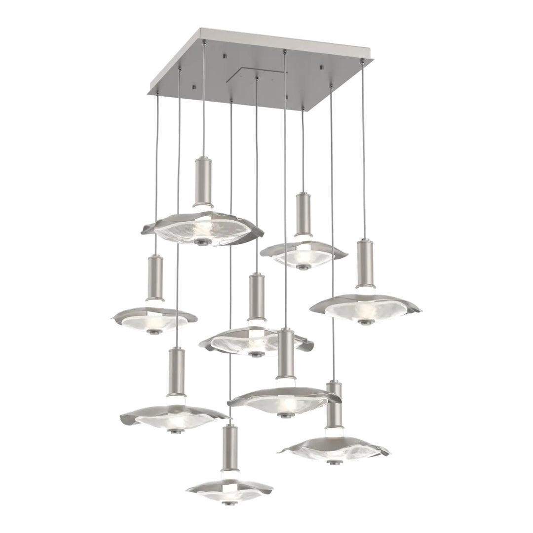 Cumulus Square Pendant Chandelier by Hammerton Studio – 9 Lights in Beige Silver