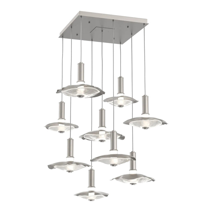Cumulus Square Pendant Chandelier by Hammerton Studio – 9 Lights in Beige Silver