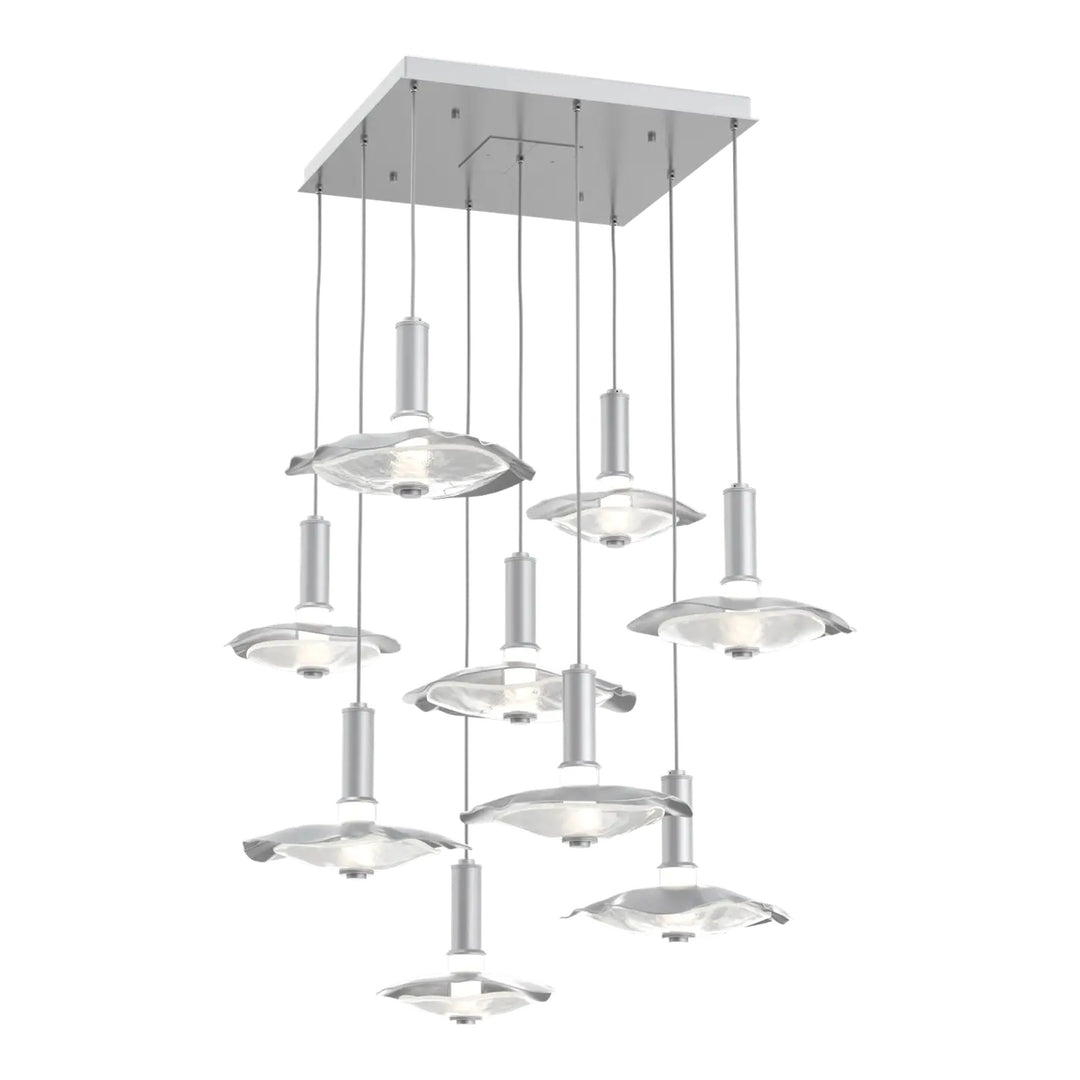 Cumulus Square Pendant Chandelier by Hammerton Studio – 9 Lights in Classic Silver