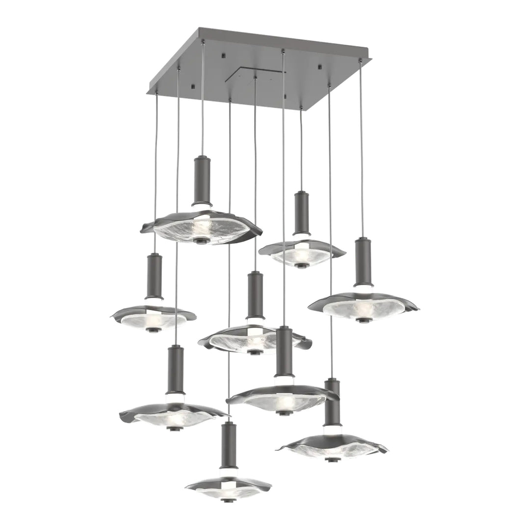 Cumulus Square Pendant Chandelier by Hammerton Studio – 9 Lights in Graphite
