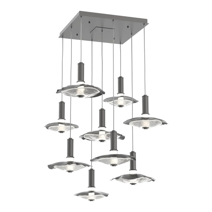 Cumulus Square Pendant Chandelier by Hammerton Studio – 9 Lights in Graphite