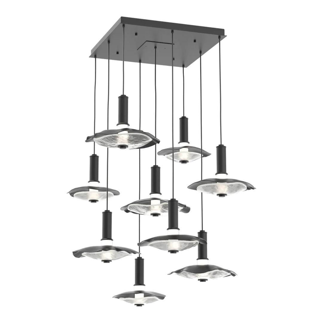 Cumulus Square Pendant Chandelier by Hammerton Studio – 9 Lights in Matte Black