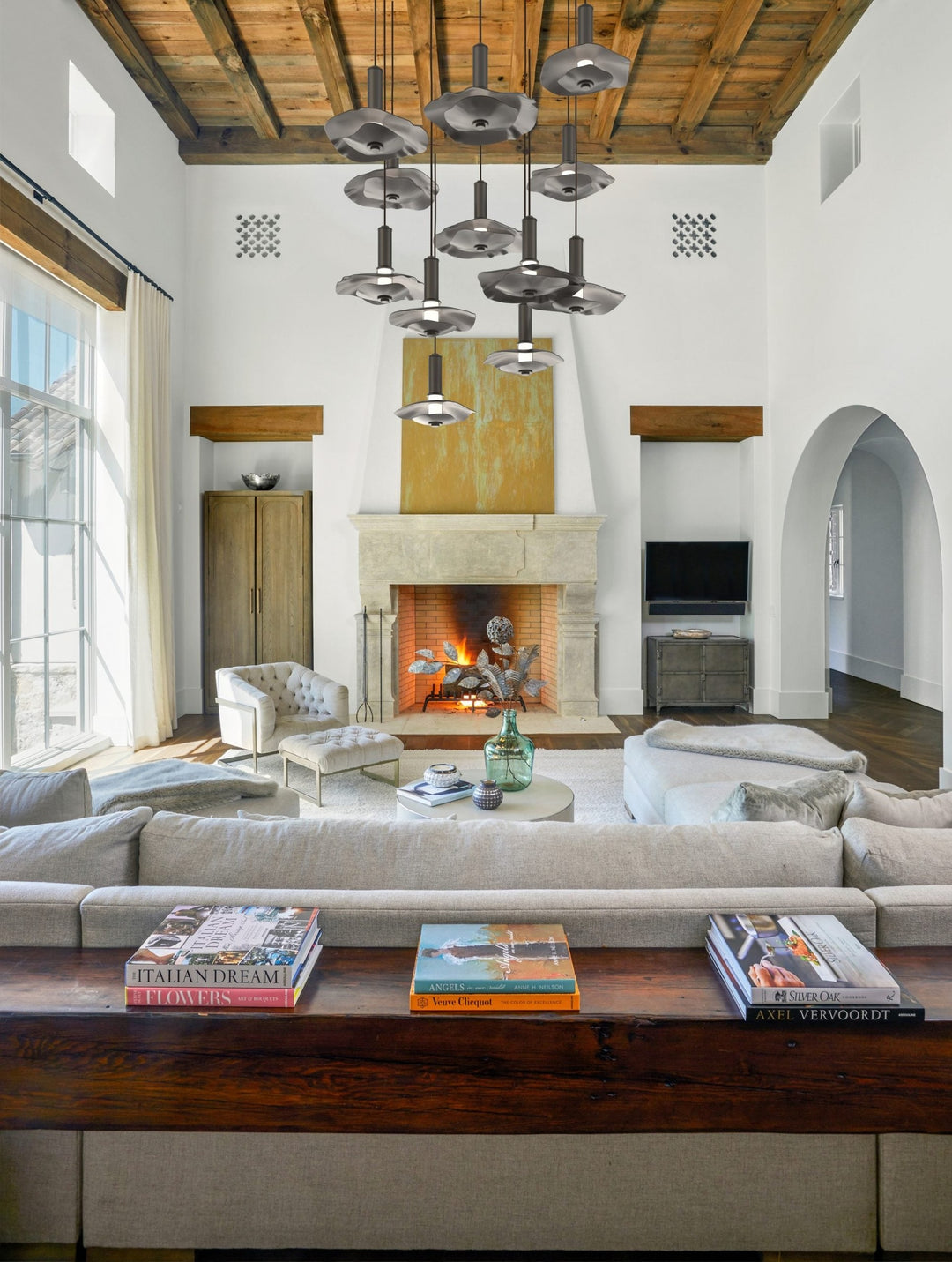 Cumulus Square Pendant Chandelier by Hammerton Studio in a styled interior