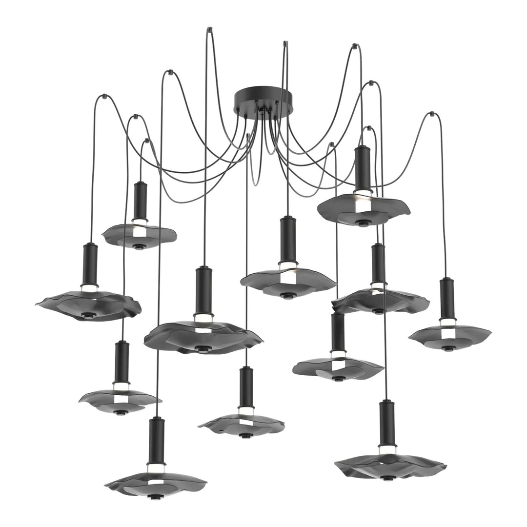 Cumulus Swag Chandelier by Hammerton Studio – 12 Lights in Matte Black