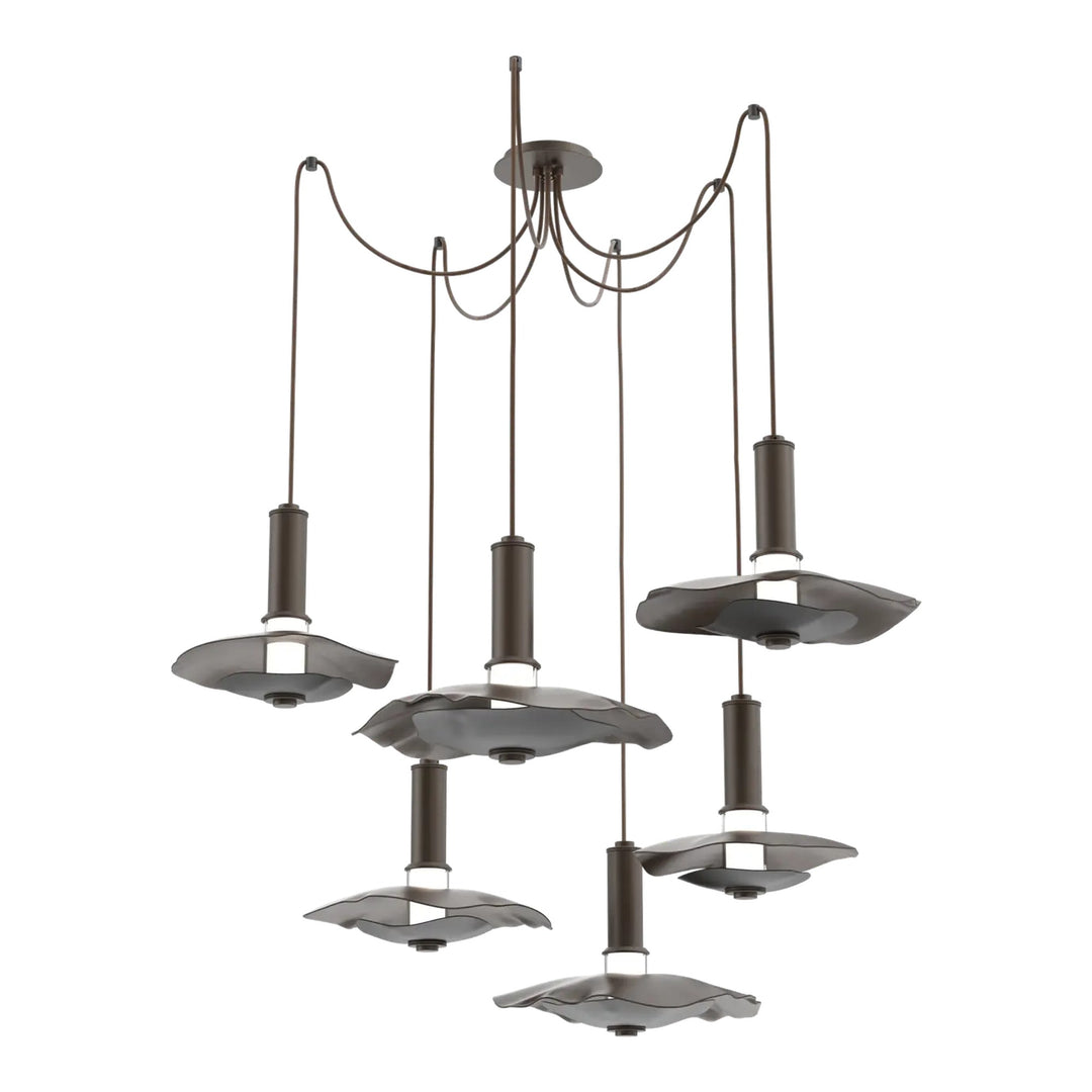 Cumulus Swag Chandelier by Hammerton Studio – 6 Lights in Flat Bronze