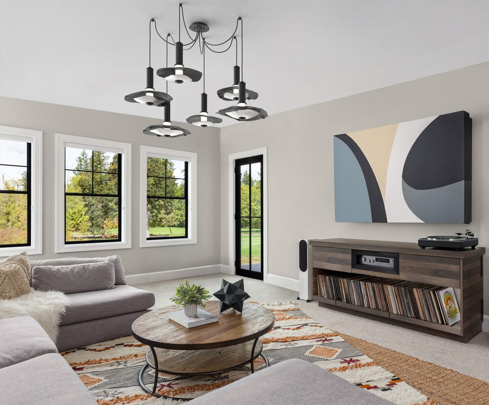 Cumulus Swag Chandelier by Hammerton Studio in a styled interior