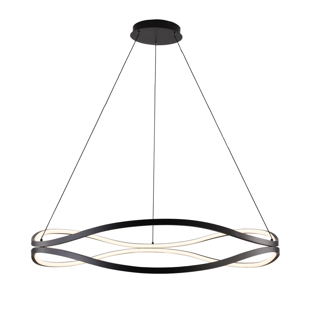 Curvo 40" Double Ring by ET2 Lighting in Black, front view