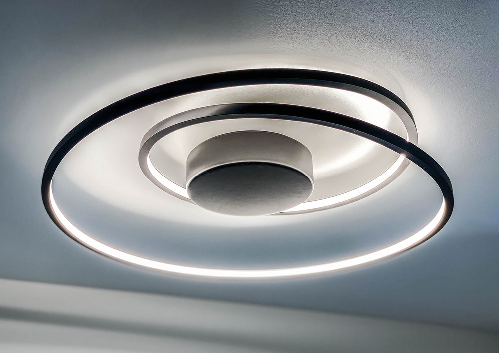 Cycle 18" LED Flush Mount by ET2 Lighting, styled view 1