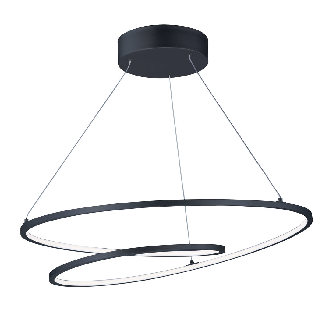 Cycle 25" LED Pendant by ET2 Lighting in Black, front view
